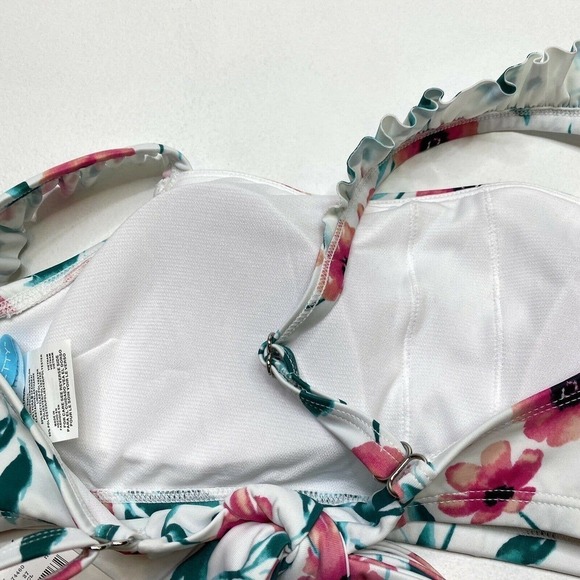 NWT Beach Betty Ruffle Strap Floral Bikini Top - Picture 4 of 7